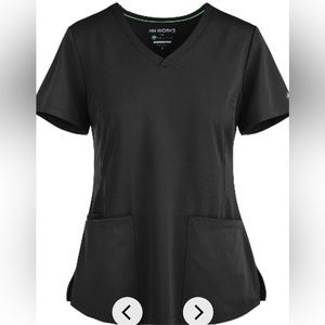 ealing Hands Women's 4-Pocket Scrub Top BLACK